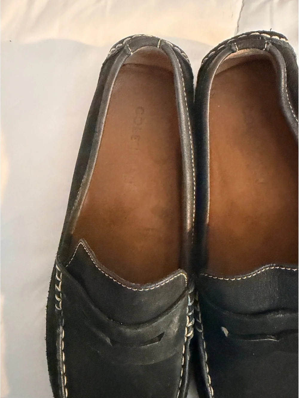 Cole Haan Men's Black Suede Leather Driving Loafers Size 10.